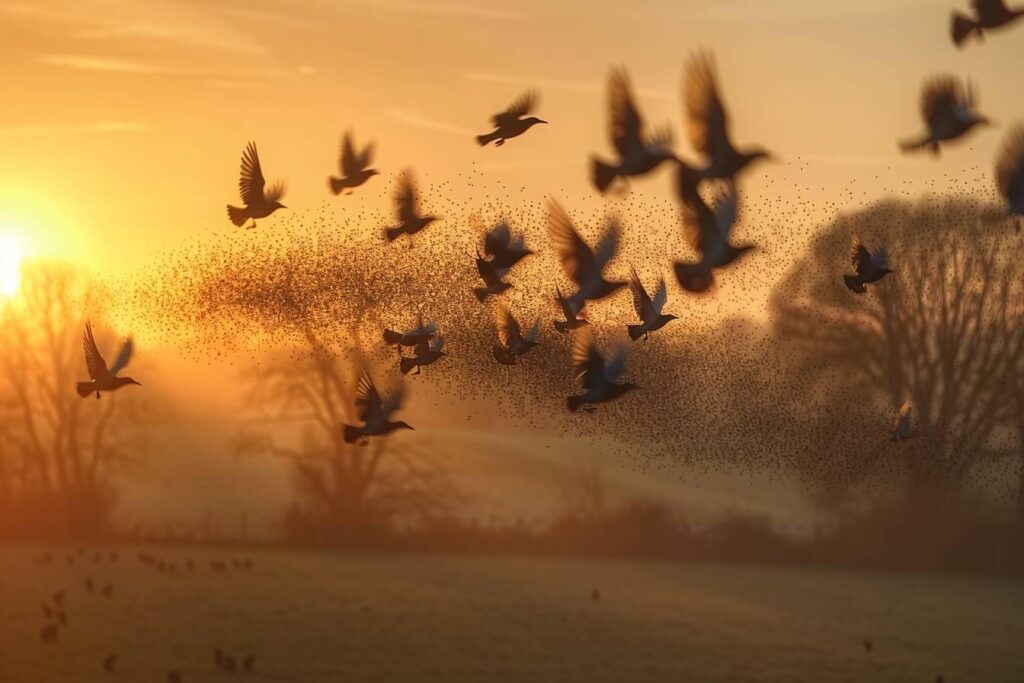 Quand partent les étourneaux : périodes de migration automnale et retour des oiseaux