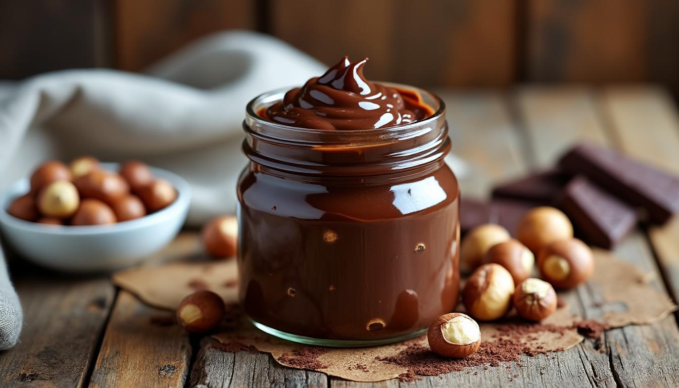 découvrez comment préparer chez vous une délicieuse pâte chocolat-noisette avec notre recette de gianduja maison. réveillez vos papilles et savourez ce délice crémeux, parfait pour vos tartines ou en gourmandise à la cuillère !