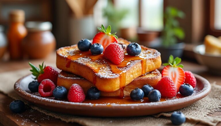 découvrez notre recette de pain perdu, un délice moelleux et doré qui ravira vos papilles. facile à réaliser, ce classique de la cuisine française se transforme en un véritable régal ! parfait pour le petit-déjeuner ou le goûter, testez cette recette et savourez chaque bouchée.