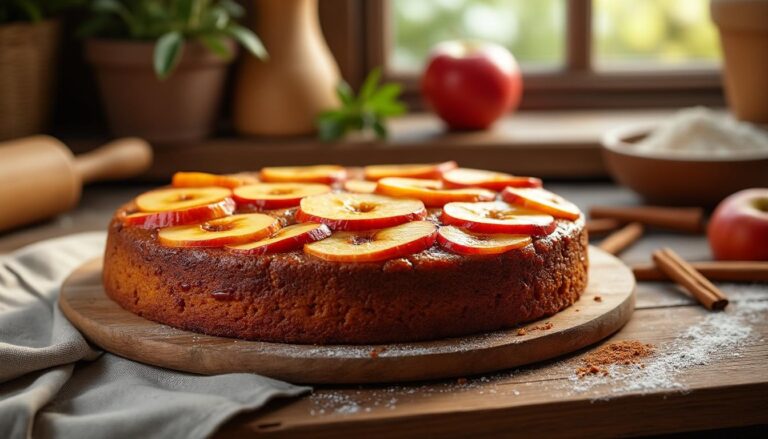 découvrez notre recette de gâteau aux pommes, un dessert moelleux, rustique et réconfortant. facile à préparer, il ravira petits et grands avec ses saveurs authentiques et son parfum gourmand.
