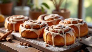 découvrez notre délicieuse recette de cinnamon rolls, de savoureuses brioches roulées à la cannelle, idéales pour un petit-déjeuner gourmand ou un goûter réconfortant. faciles à préparer, ces douceurs moelleuses raviront les papilles de toute la famille.